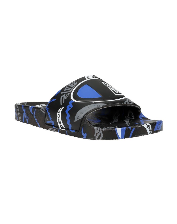 Chanclas Champion Hombre - Ipo International ( Negras/Azules ) 7310246-TY